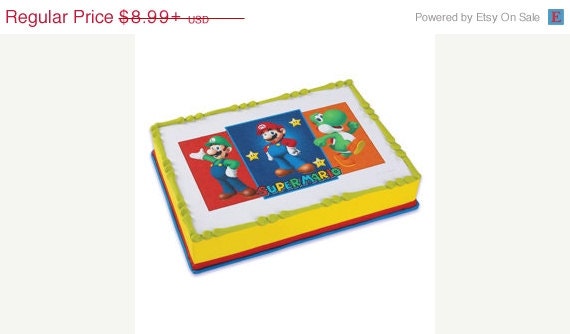SUMMER SALE Mario Brothers Edible Image Cake Topper Il_570xn
