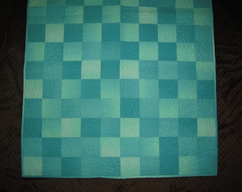 Aqua Ombre Baby Quilt