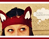 Red Fox Ears - Crown - Costume - Kids - Adult -