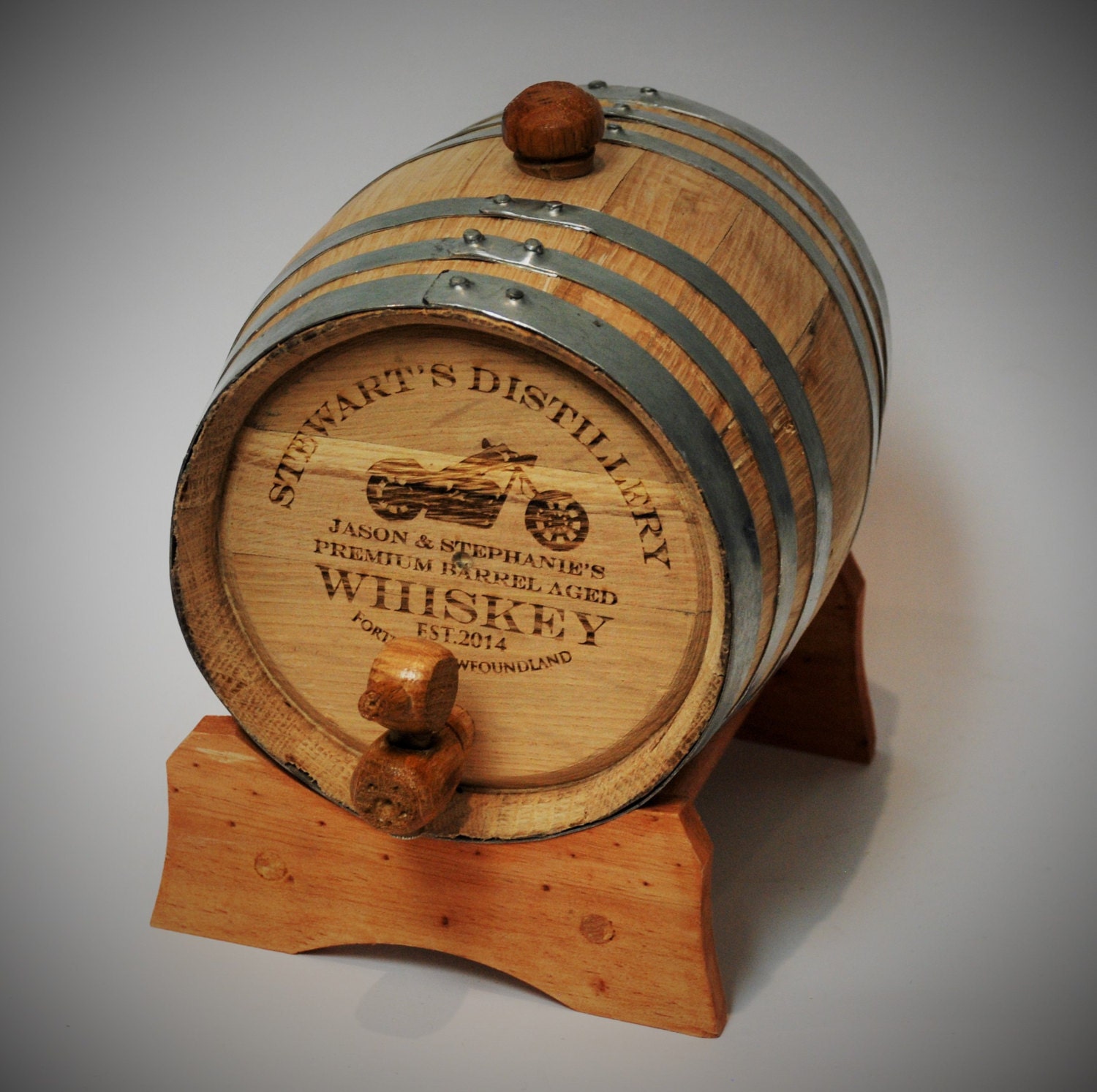 1 Oak Barrel engraved wine barrel whiskey barrel keg wine keg