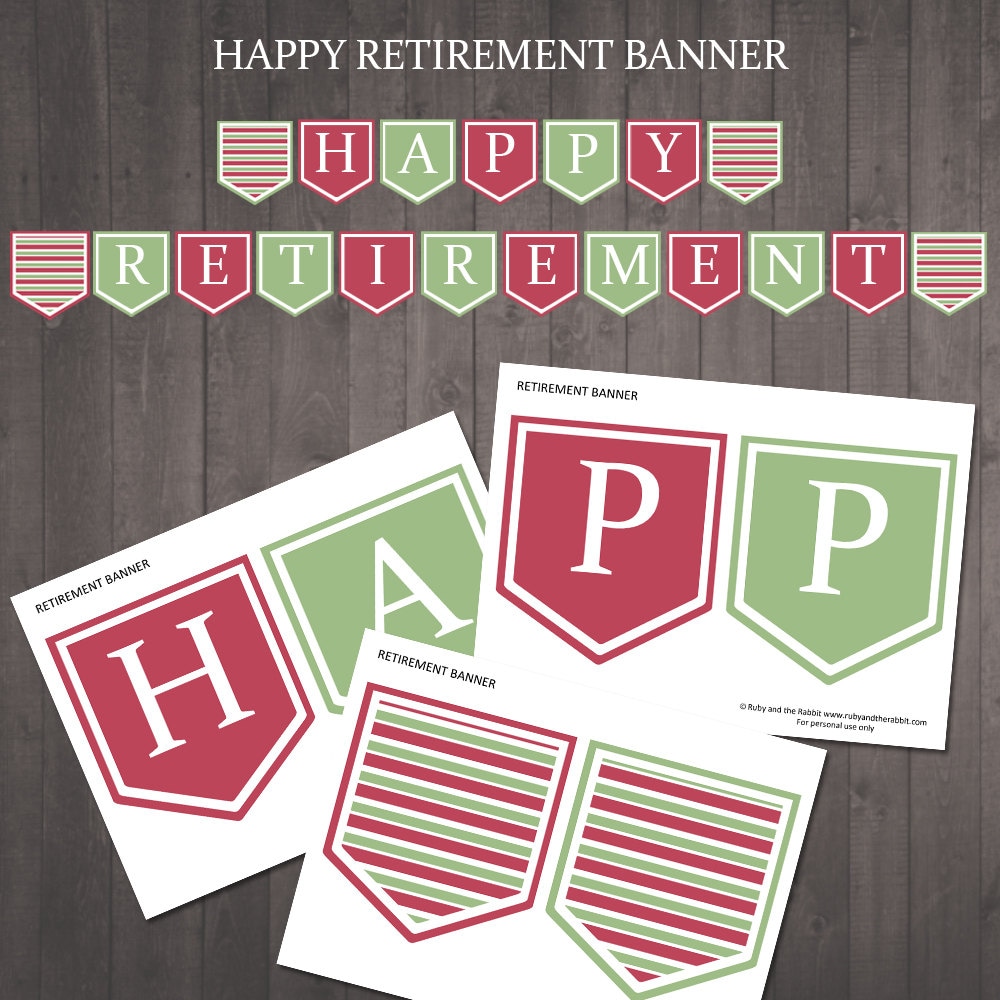 PRINTABLE Happy Retirement Banner INSTANT