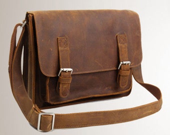 Leather Messenger Bag - Leather Crossbody Bag Satchel Bag handmade ...