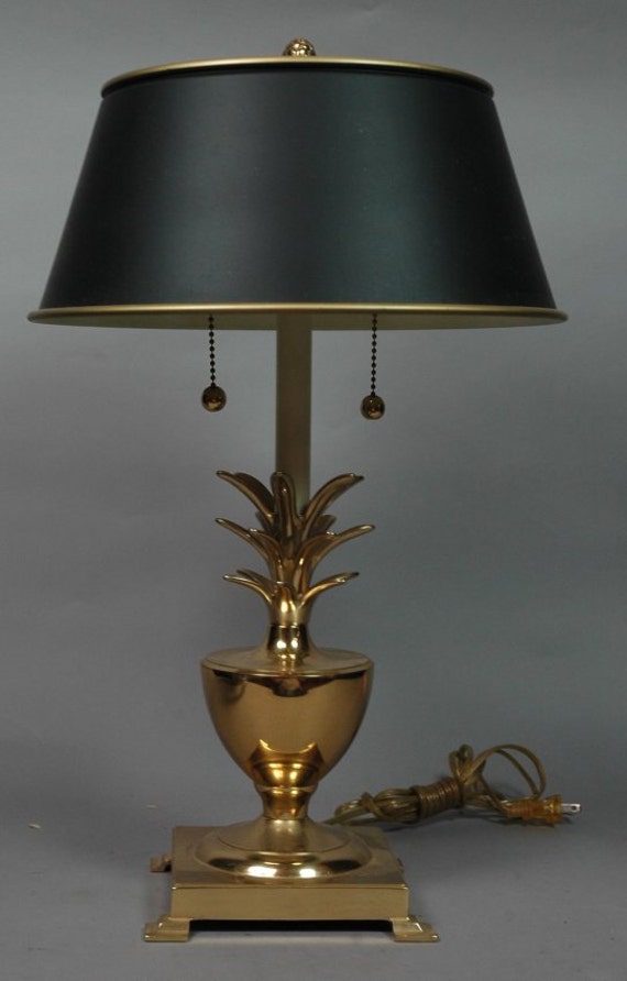 Hollywood Regency Brass Pineapple Lamp