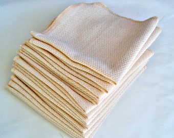 All Natural Birdseye Unpaper Towels - one dozen - Unbleached, Reusable paper towel alternatives - You Choose Thread Color