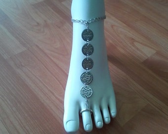 ... Toe Ring Barefoot Sandals Adjustable Ankle Bracelet Foot Jewelry