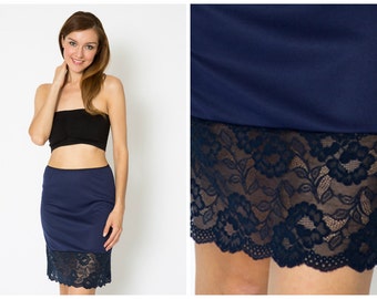 black ruffle slip