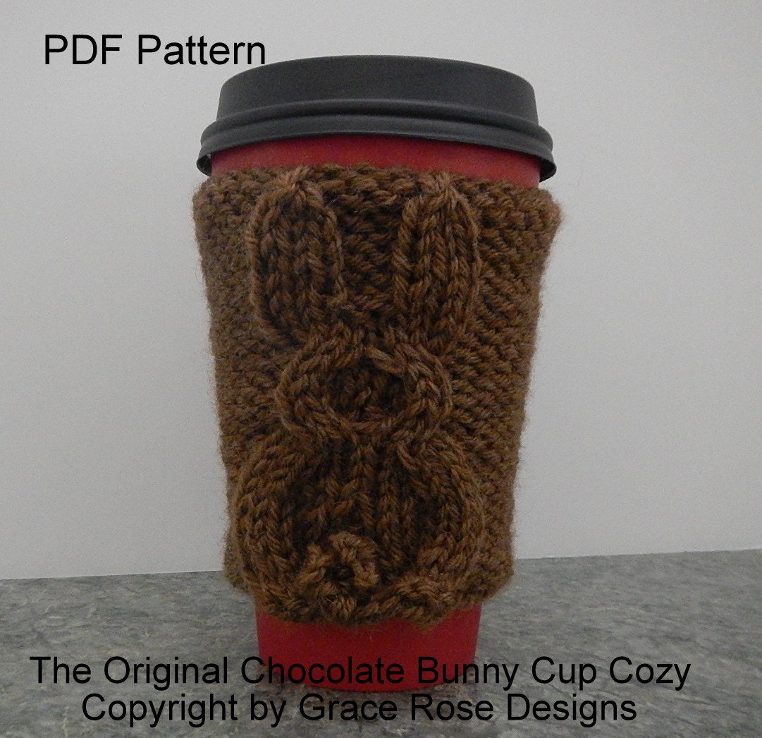 Bunny Cup Cozy Two Patterns Knitted in Round and Knitted ...