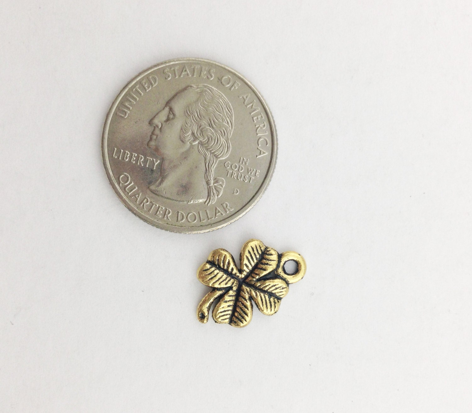 Antique Gold Four Leaf Clover Charm // Combo Bracket 1 {CG033} from ...