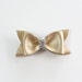 Gold Leather Hair Bow with Silver Sparkle