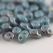 Pink/Topaz Luster Turquoise, SuperDuo, Czech Glass, 2 hole, 2.5x5mm, 10 Grams (E-3B)