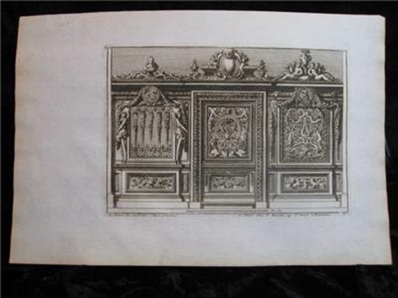 Jean Le Pautre Rare French Copperplate Portrait Panel 1753 Plate 4 18th C.