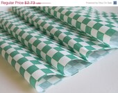 ON SALE 25 Sheets of Green and White Checkered Deli Wrap Wrapping Paper 12" x 12" Il_170x135