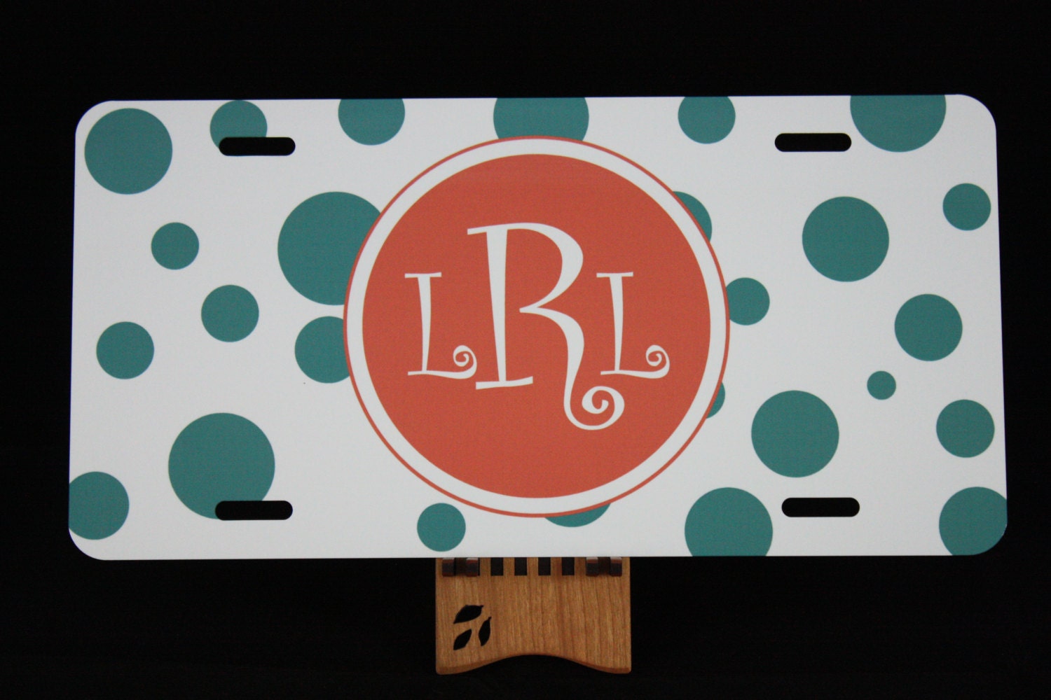 Polka Dot License Plate Car Truck Tag Polka Dot Monogrammed