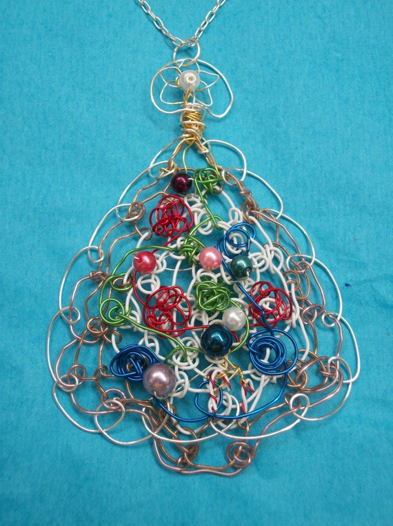wire weaving handmade wire necklace silver wire christmas tree wire weaving handmade wire necklace silver wire christmas tree