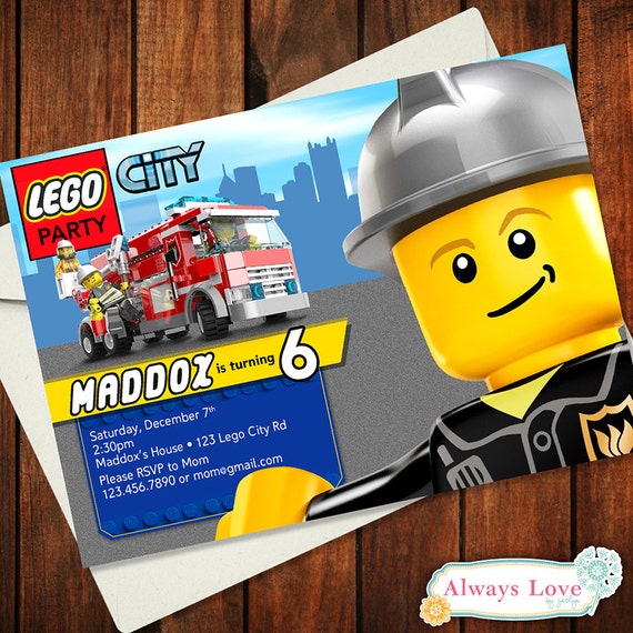 Lego City Birthday Invitations 10