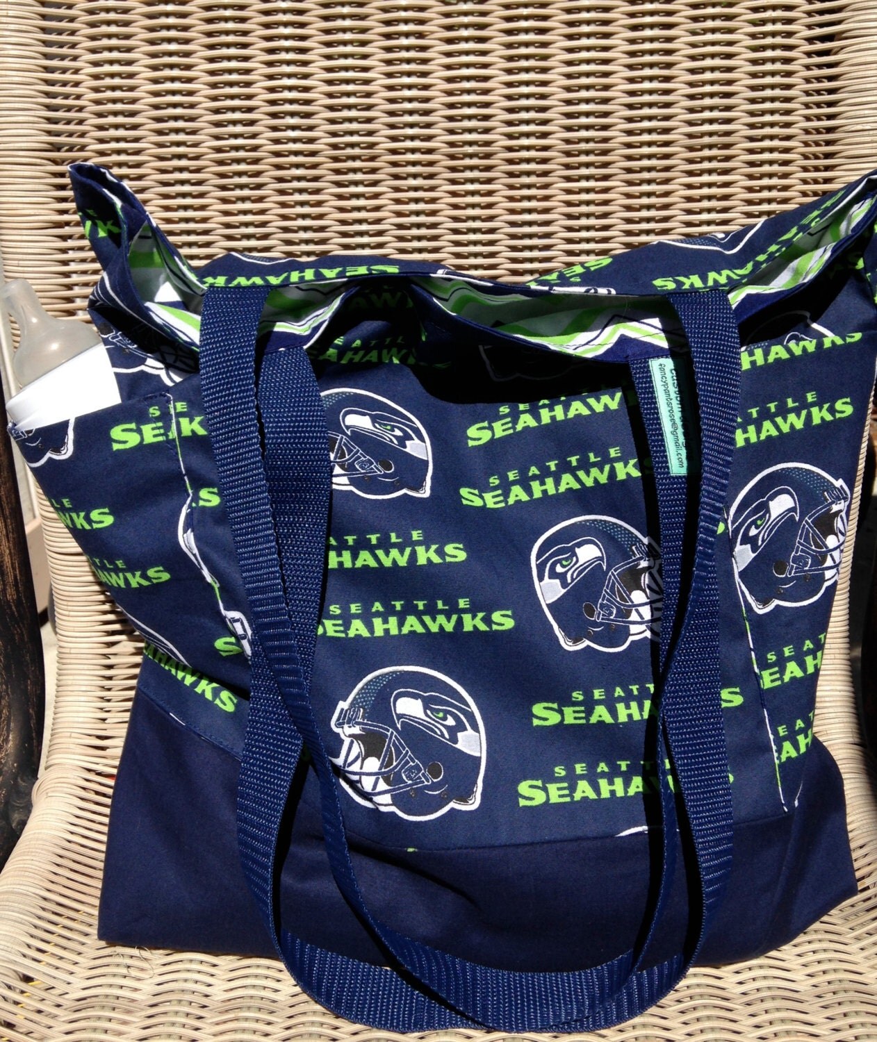 Seattle Seahawks Diaper Bag Custom Tote Bag Purse Football