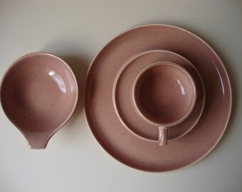 Russel Wright, 4pc Place Setting, Stubenville Pottery.