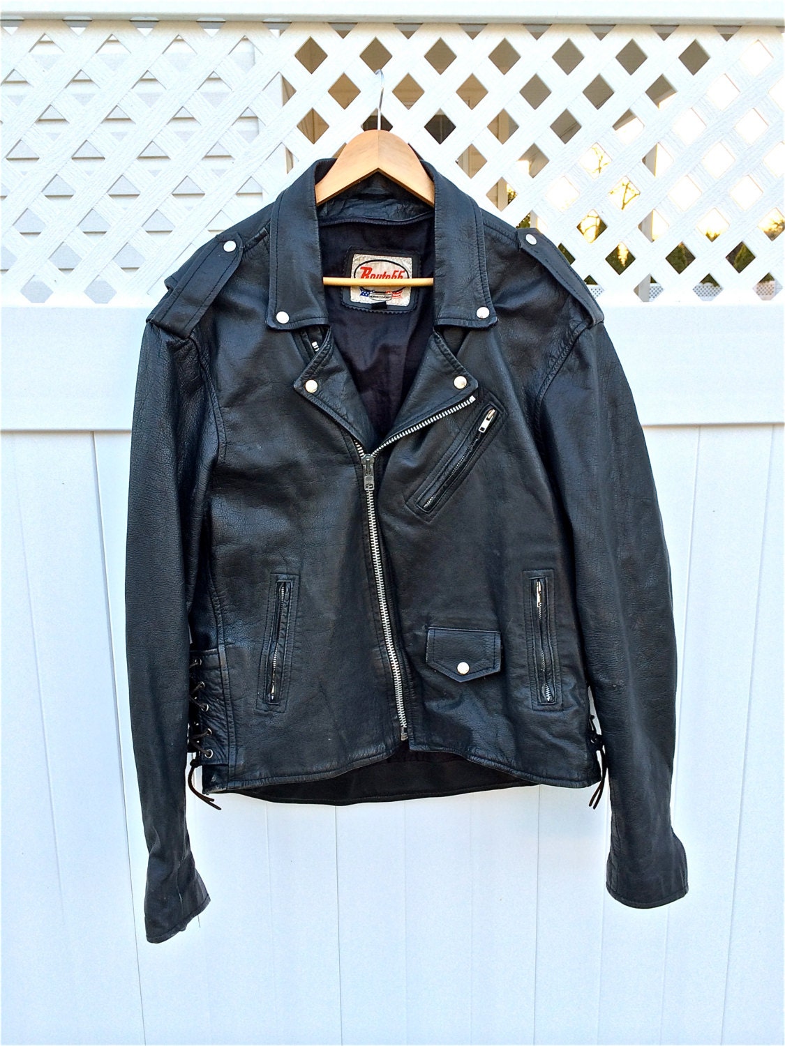Vintage Route 66 'Highway Leathers' Black by EagleWingVintage