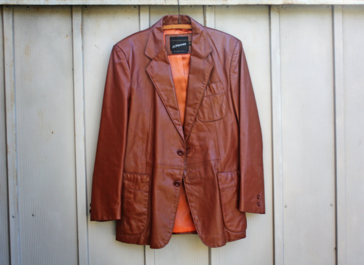 Brown Leather Blazer Men's Leather Jacket Leather Sport