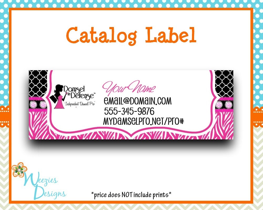Damsel In Defense Catalog label Direct Sales by WeeziesDesigns