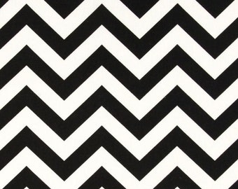 SALE - Ships Same Day Premier Prints Zig Zag Black - Black and White Chevron print - Fabric by the yard