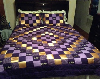 Crown. Royal Quilt Bed Scarf and Matching pillow shams - Crown Royal Quilt with Matching Pillow Shams