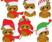 80% OFF Christmas Owls clipart clipart, commercial use, vector graphics, digital clip art, digital images - AMB-352 Il_170x135