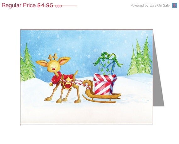 80% OFF Rudy first sleigh printable Christmas card Il_570xn