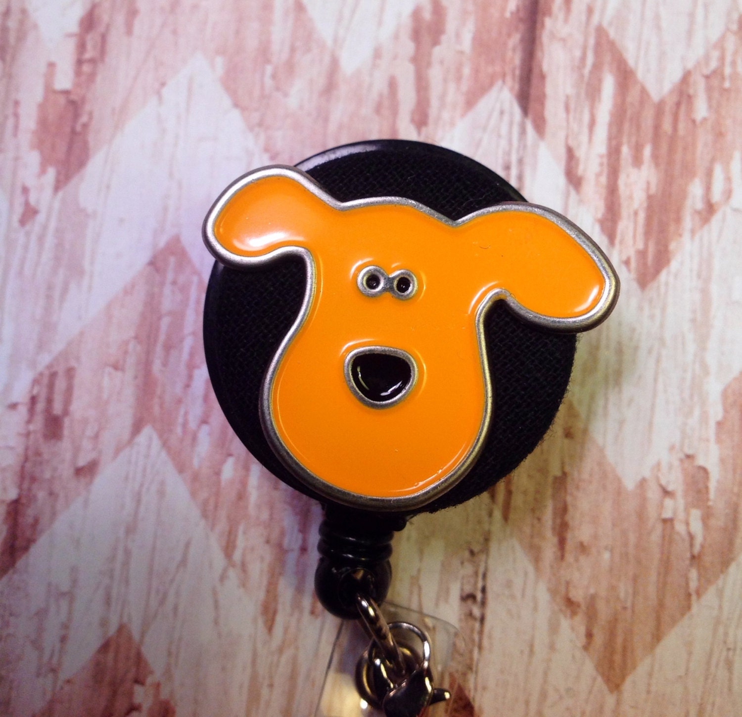 Cute dog retractable badge reel