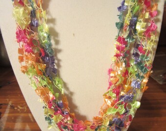 Crocheted Ribbon Necklace Polyester Unique Lightweight