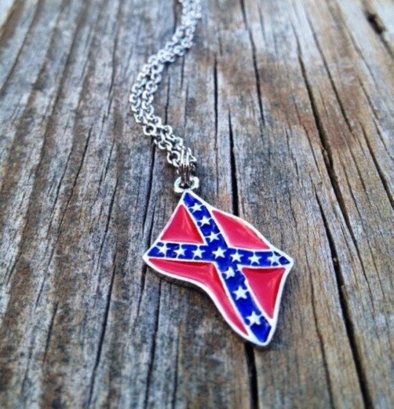 Rebel Flag Necklace Confederate Flag USA by CountryOutlawDesigns