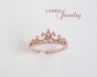 Princess Crown Ring 14K Rose Gold