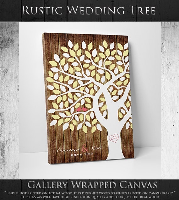 Rustic Wedding Guest Book // Rustic Guest Book // Rustic Wedding Decor // Rustic Guest Book Wedding // Fits 55-150 Guests // 16x20 Inches by WeddingTreePrints