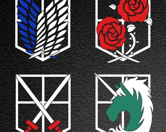 SnK / AoT - Crest 4-Pack Vinyl Stickers / Decals