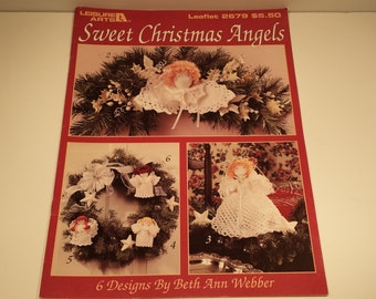 Sweet Christmas Angels Crochet Patterns by Leisure Arts Leaflet 2679 presented by Donellensvintage