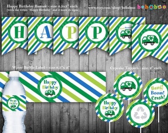 Garbage Truck Birthday Party Package/Garbage Truck Party Package/Birthday Party/Garbage Truck Printable/Truck Party/Printable/Invitation DIY