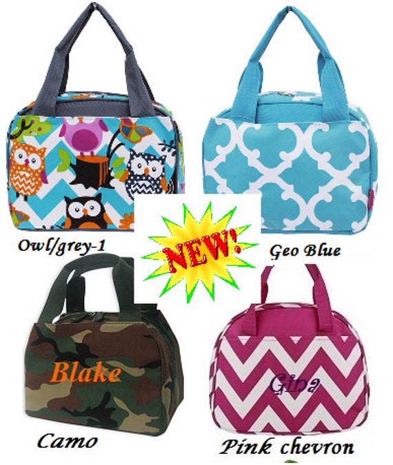 Personalized Lunch bags in New ColorsChevron by Embrodeco on Etsy