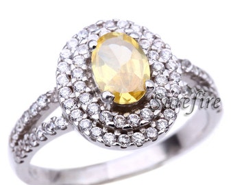 14KT Gold Exclusive NATURAL Yellow Topaz Color Stone Diamond ring for ...