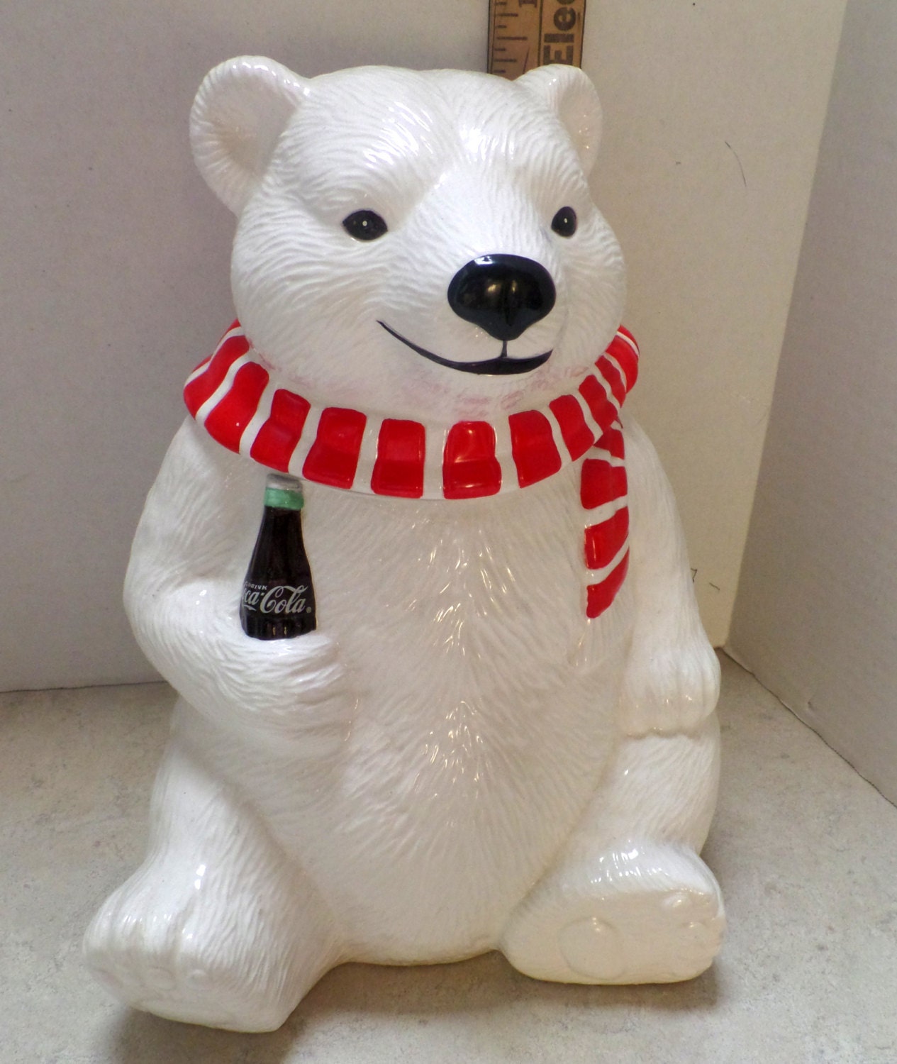 1994 Coke Coca Cola Polar Bear cookie Jar 9