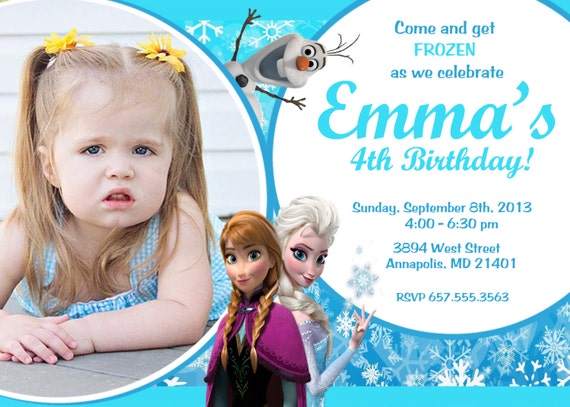 Items similar to Disney Frozen Movie Birthday Party Invitation Digital ...