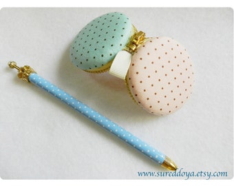 Pastel Colour Polka Dot, Jewelry Trinket Box, Macaron Coin Purse, Japanese purse (M)
