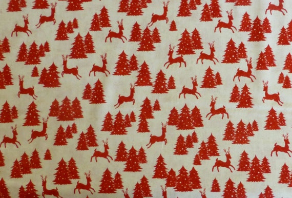 Christmas Cotton Fabric, Quilt, Home Decor Fabric, Christmas,Reindeer ...