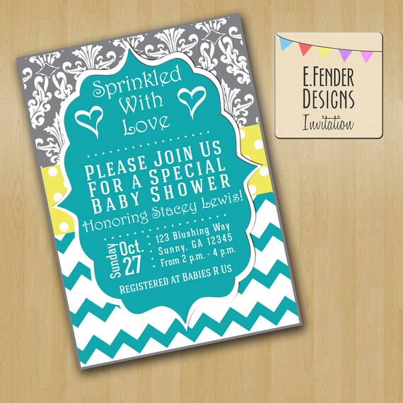 Sprinkled With Love Baby Shower Invitations 9