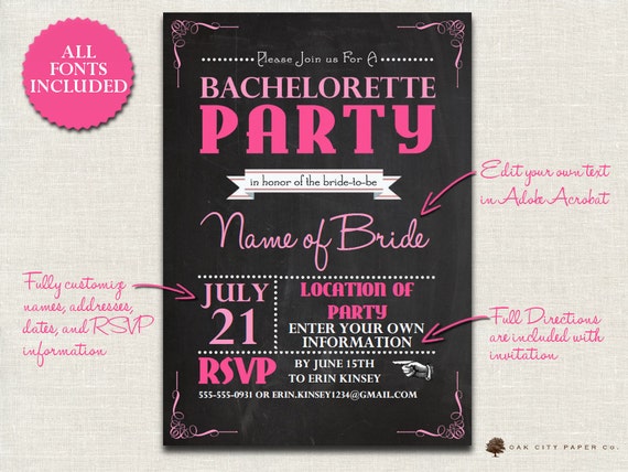 Bachelorette Party Invitation Templates 4