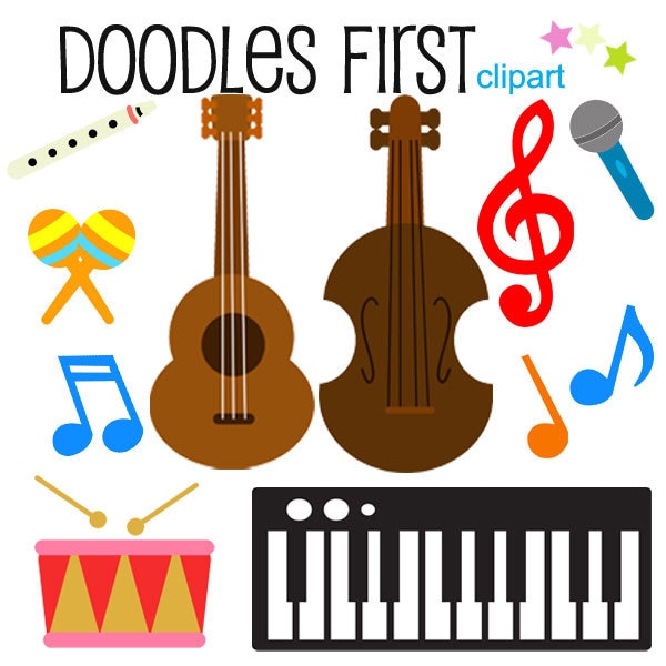 clipart of music notes and instruments - photo #26