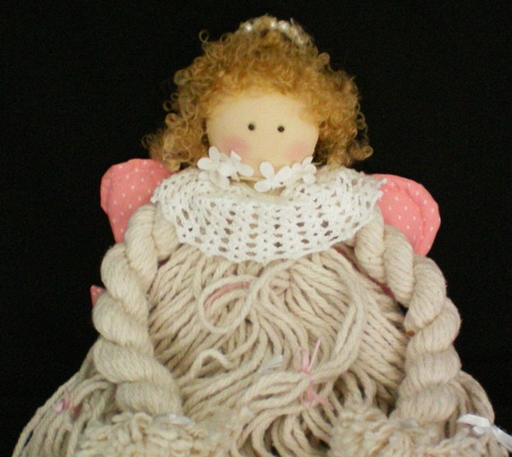 Mop Head Doll Angel with Pink Wings