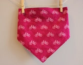 Mawdsley Bandanna Bib - Hot Pink Bikes Cotton and Flannel (style AC for three pack)