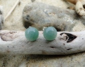 Green Gemstone Sterling Silver Earrings - "Daphnella"
