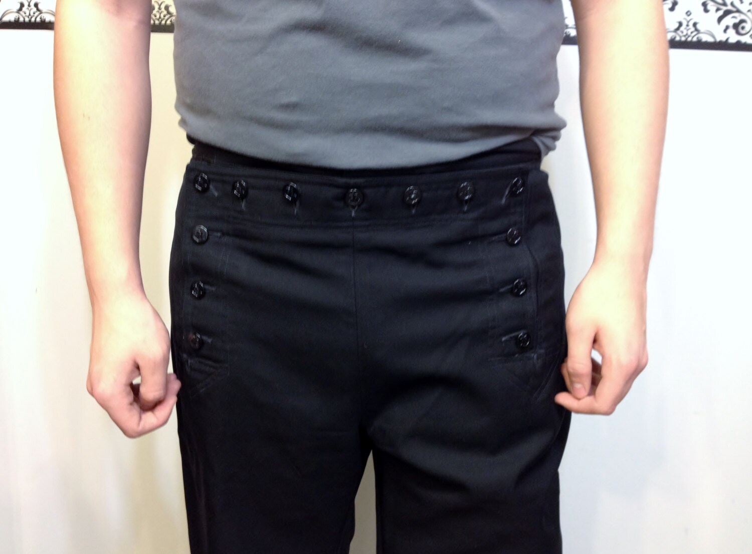 navy bell bottom pants