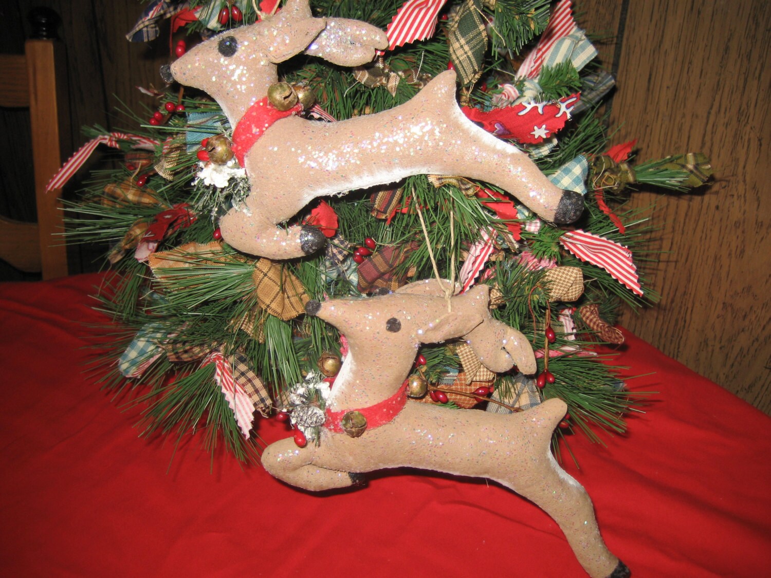 Reindeer Decorations,, Handmade Large and Small sold as set. FREE Shipping Special in USA